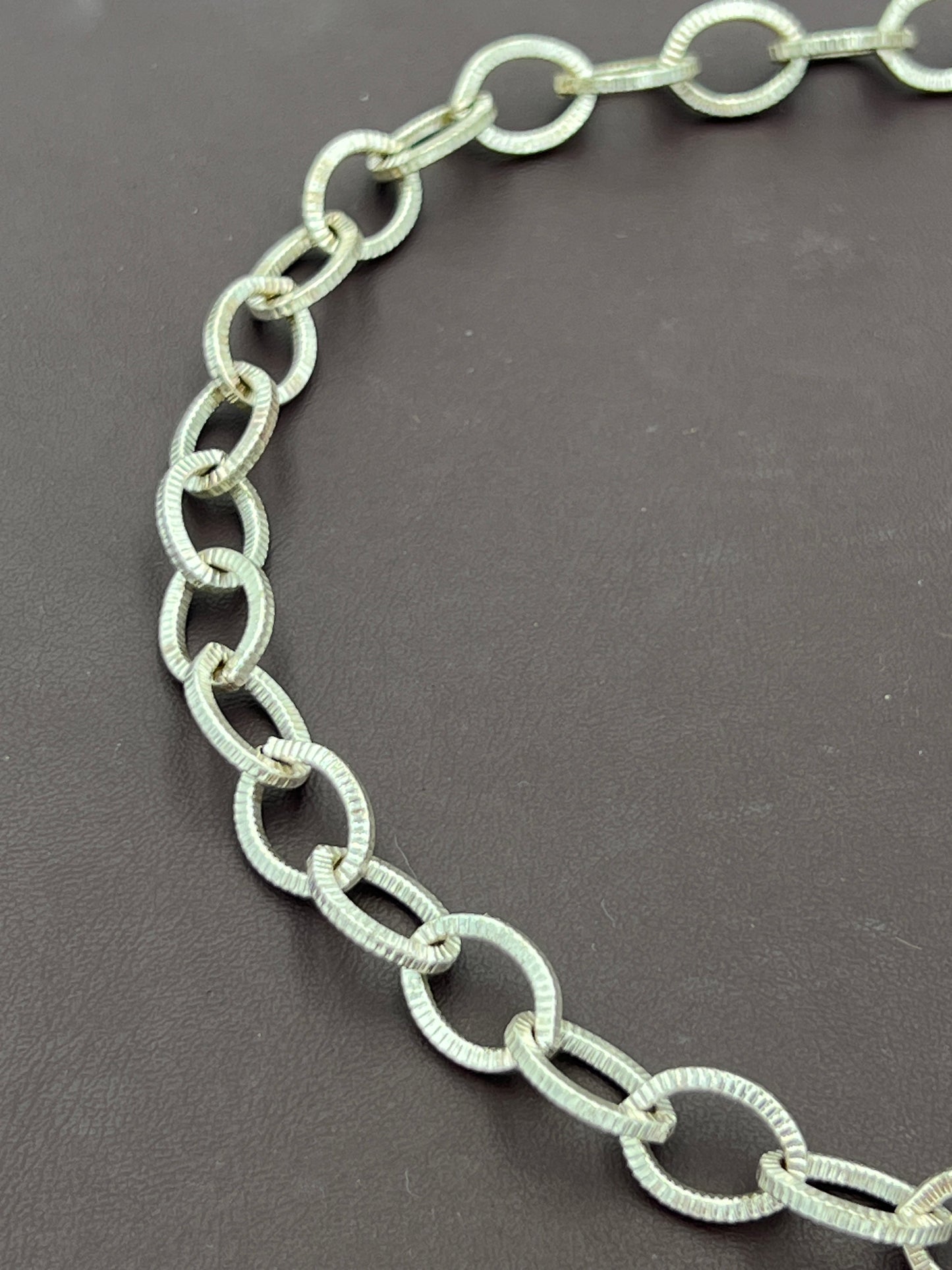 15x11 Silverplated Grooved Oval Chain Priced Per Foot