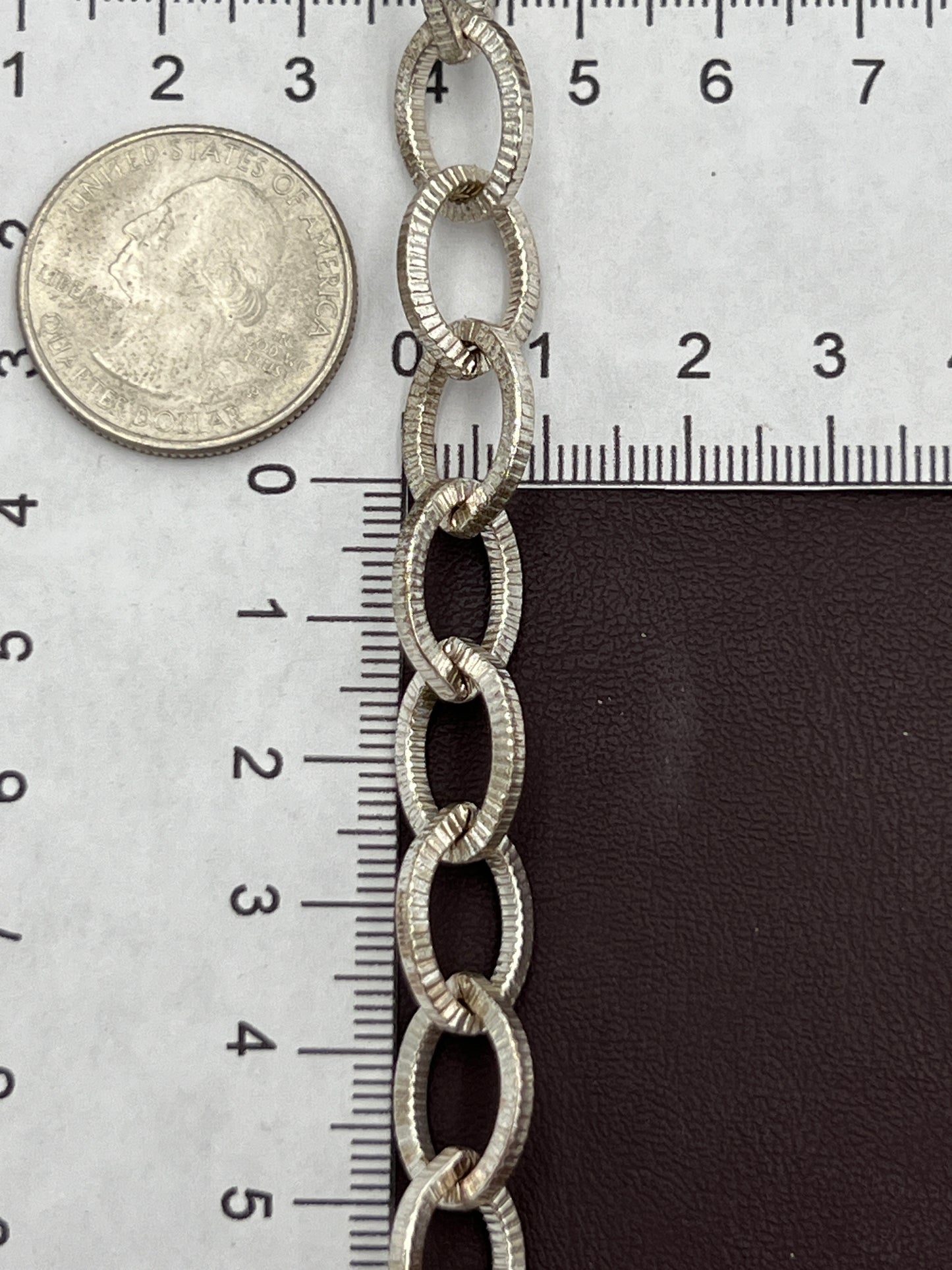 15x11 Silverplated Grooved Oval Chain Priced Per Foot