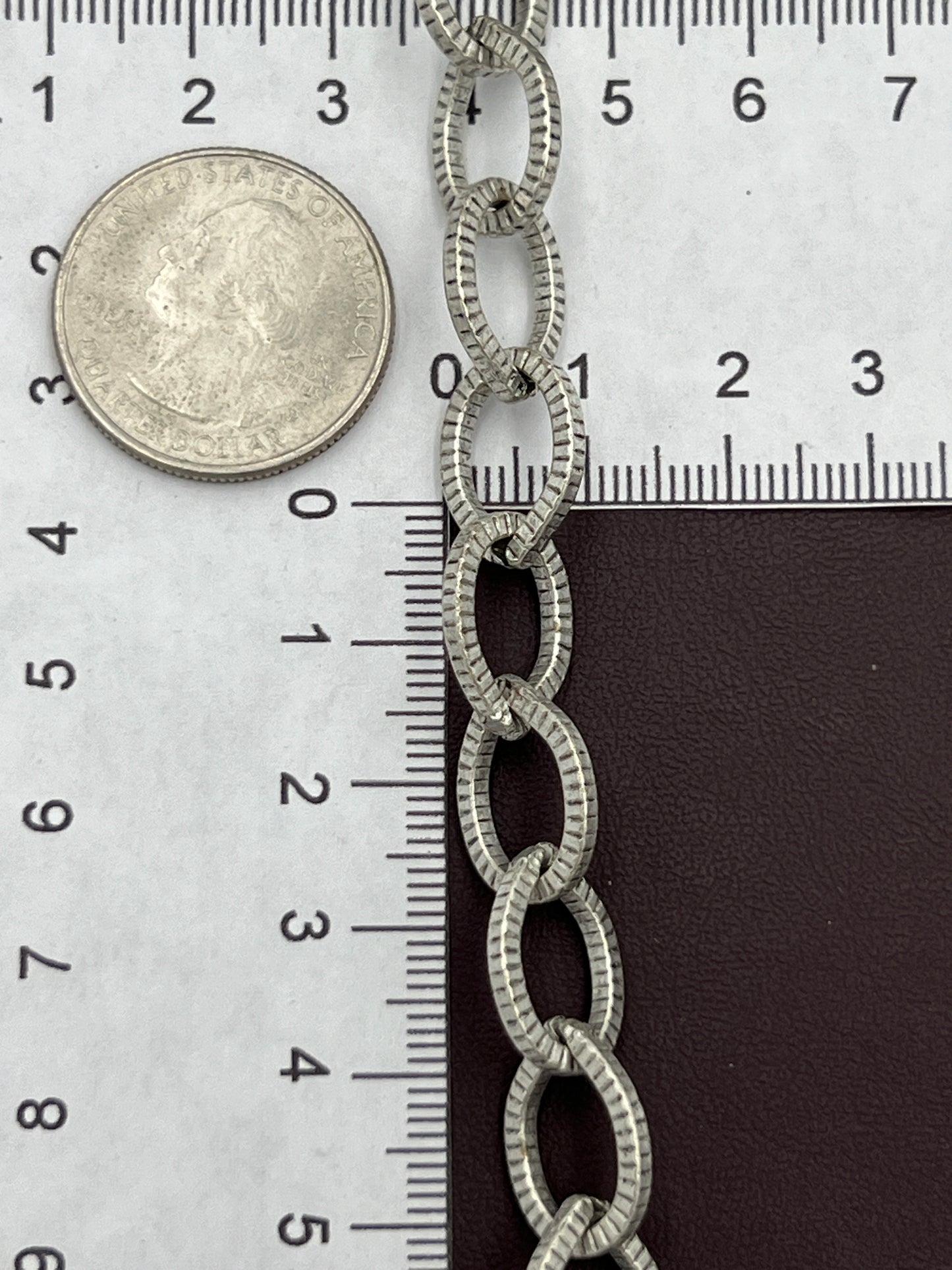 15x11mm Antique Silverplated Grooved Oval Thick Chain Priced Per Foot