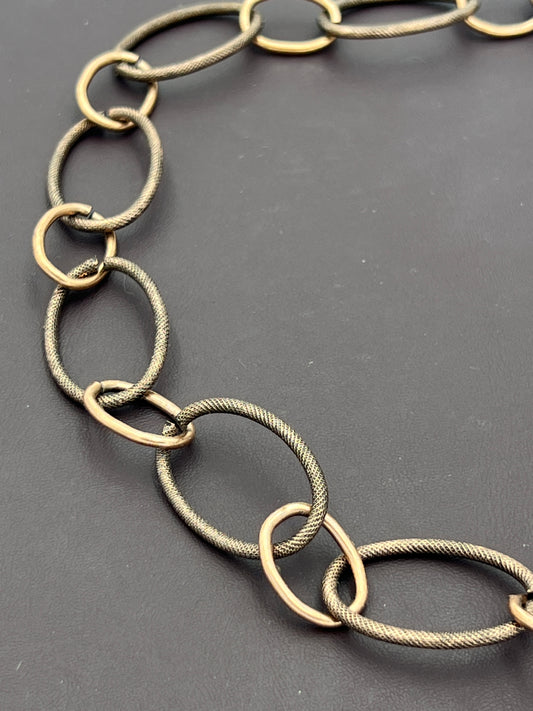 Antique Copper 22x35mm Oval Texture Chain