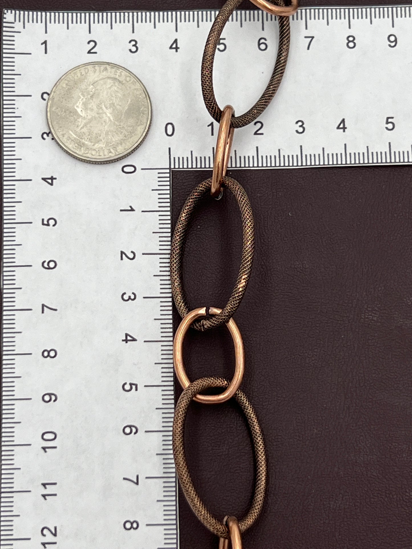 Antique Copper 22x35mm Oval Texture Chain