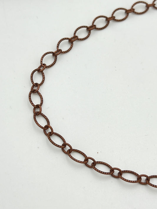 Antique Copperplated Oval Notched Link 5x8mm Chain Priced Per Foot