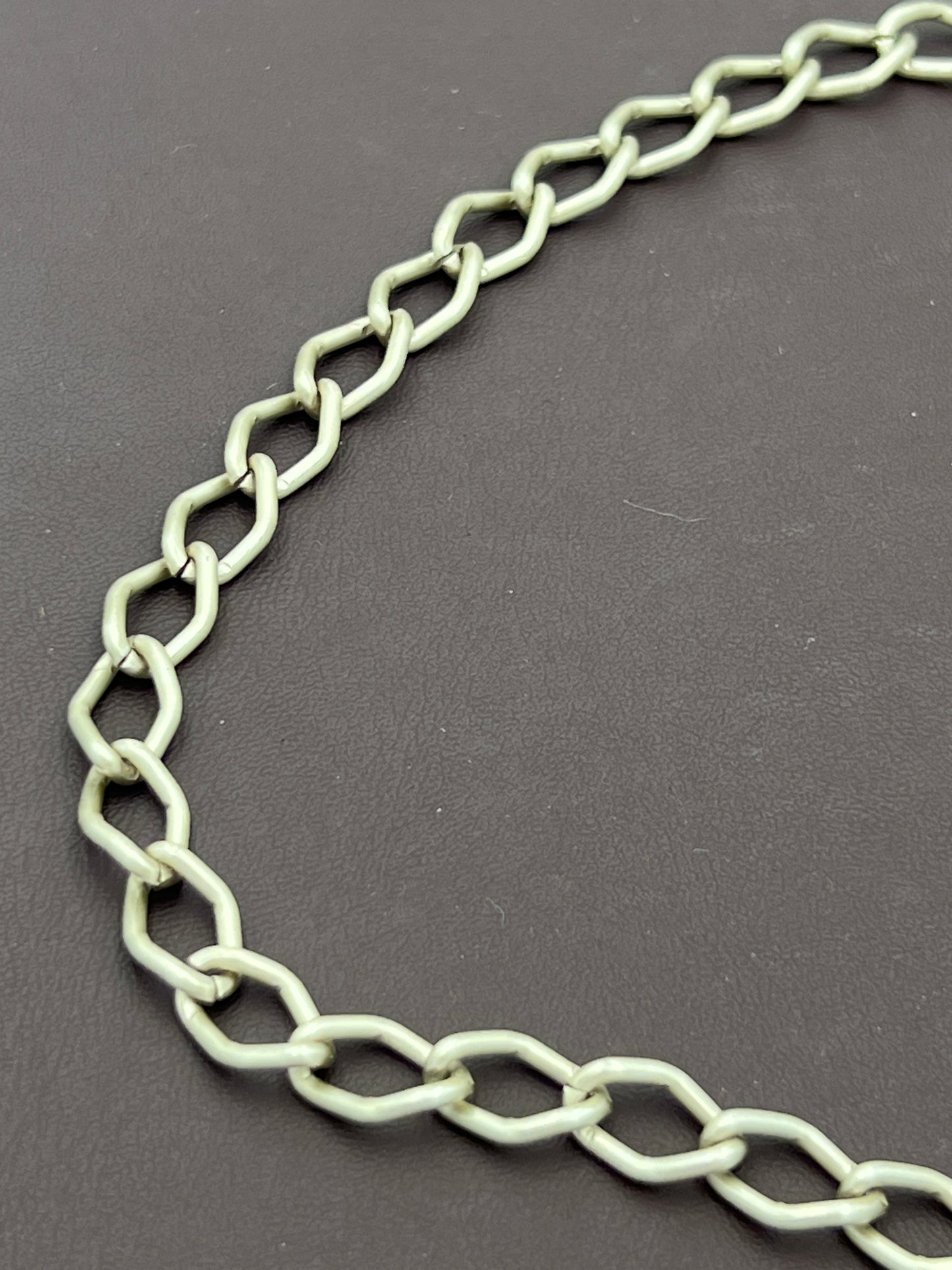 Aluminum Chain 14x9mm Matte Silver Priced Per Foot