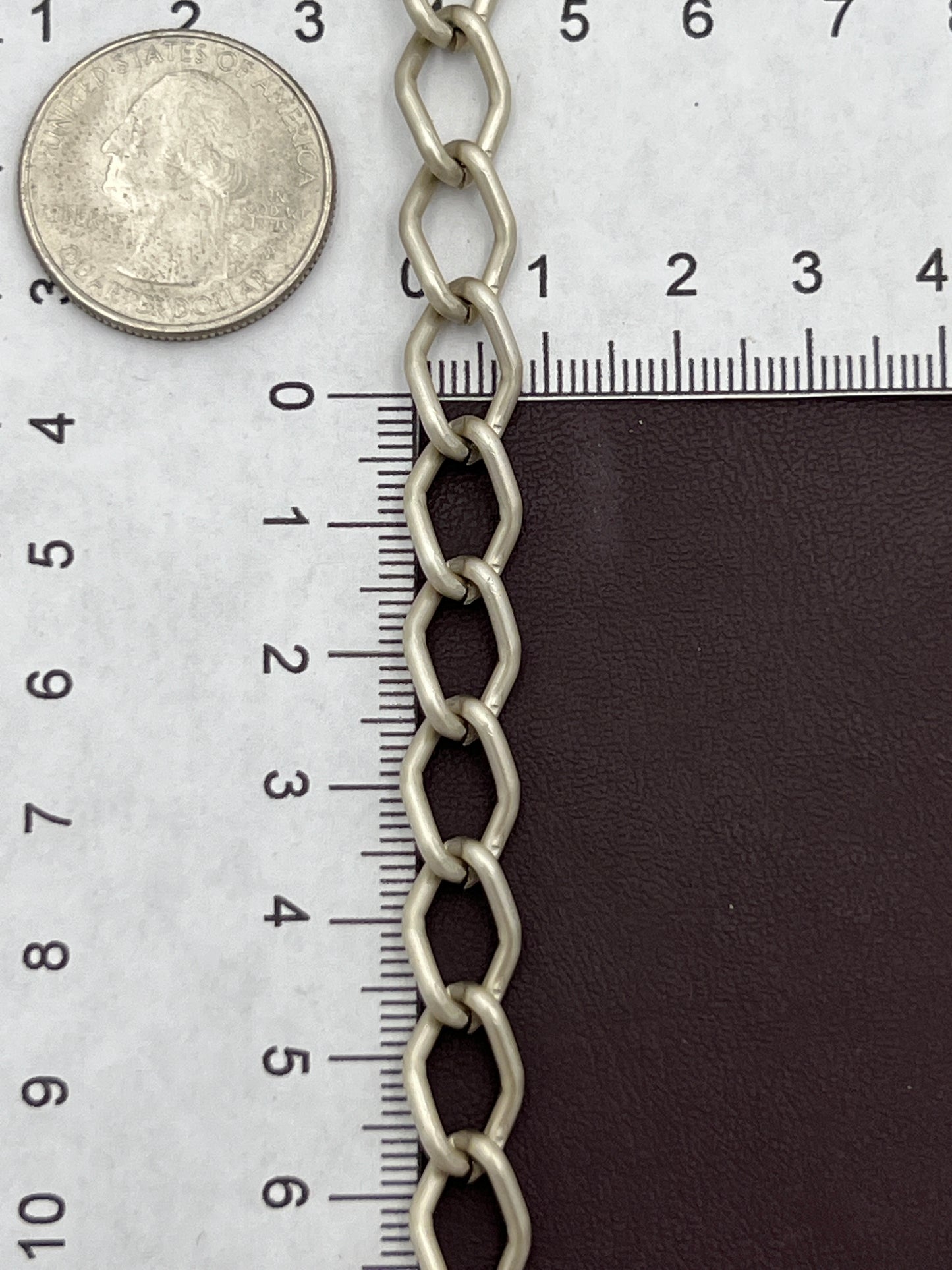 Aluminum Chain 14x9mm Matte Silver Priced Per Foot