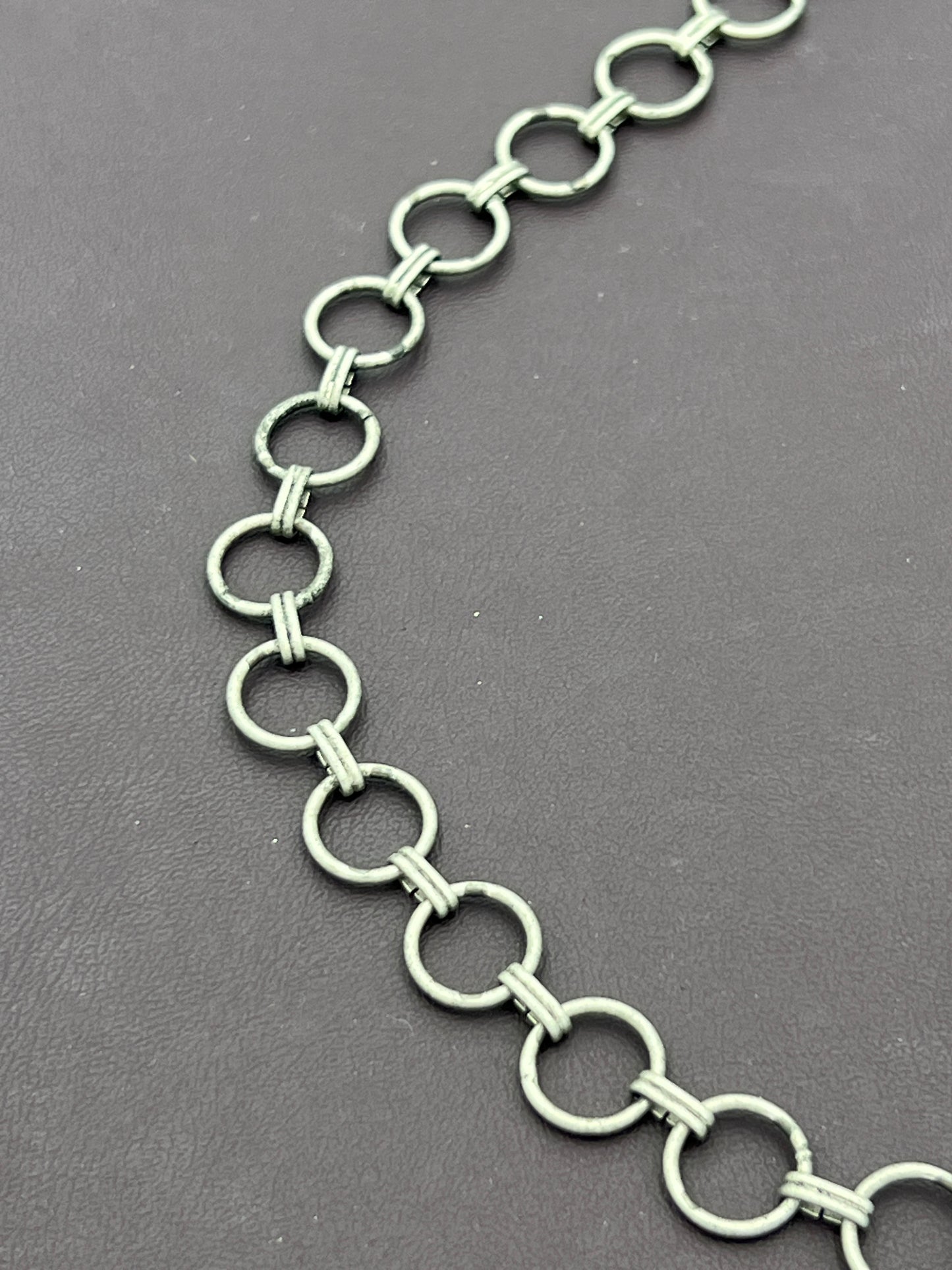 10mm Nickle Finish Plate Clamp Ring Chain Priced Per Foot