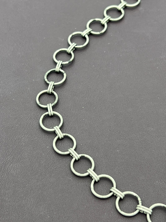 10mm Nickle Finish Plate Clamp Ring Chain Priced Per Foot