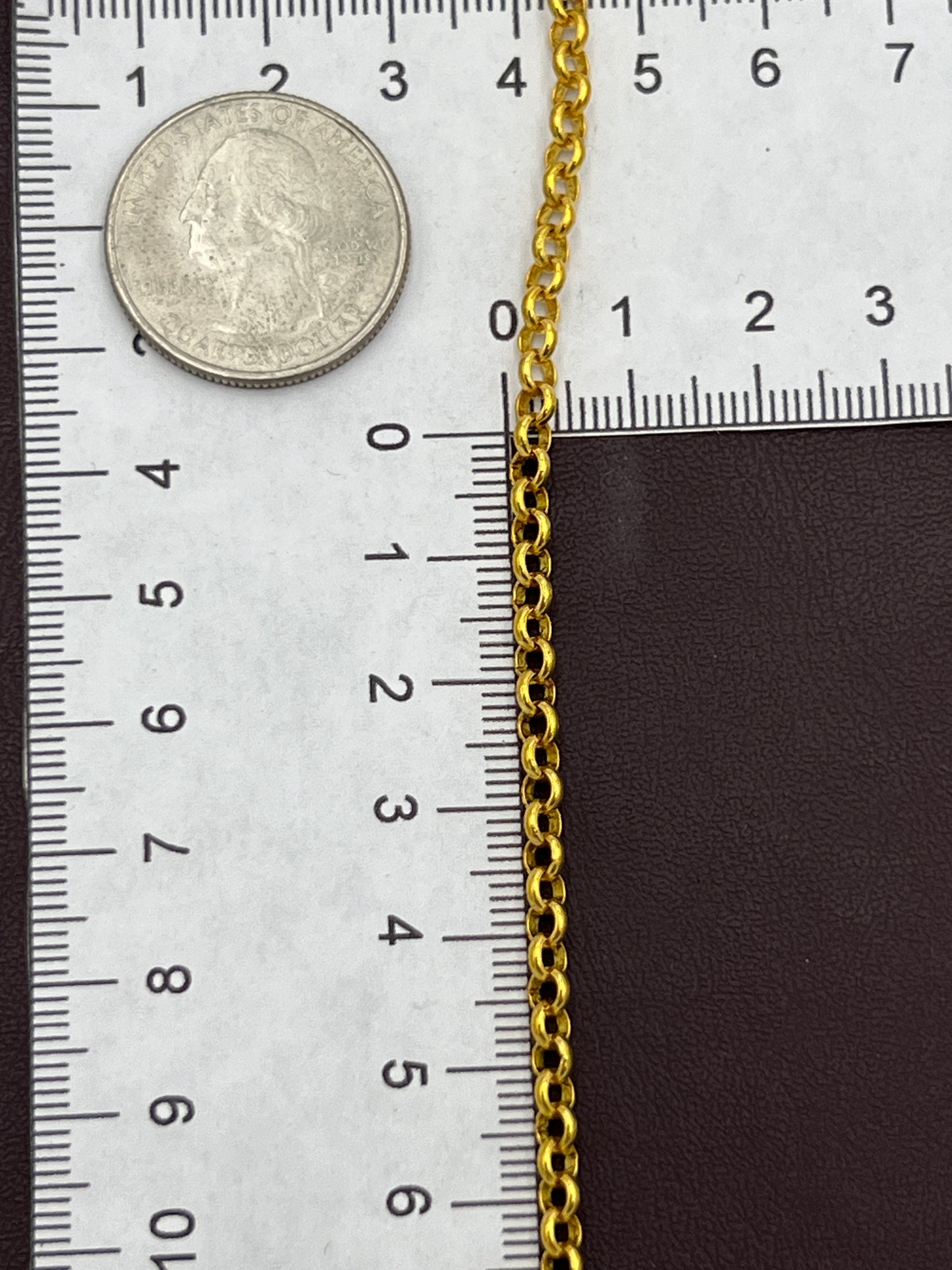 4mm Gold Plated Rolo Chain Priced Per Foot