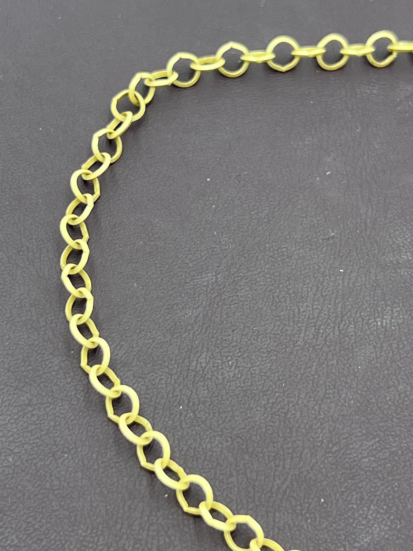 Italian Chain 5mm Rolo e-coated Matte Gold Chain Priced Per Foot