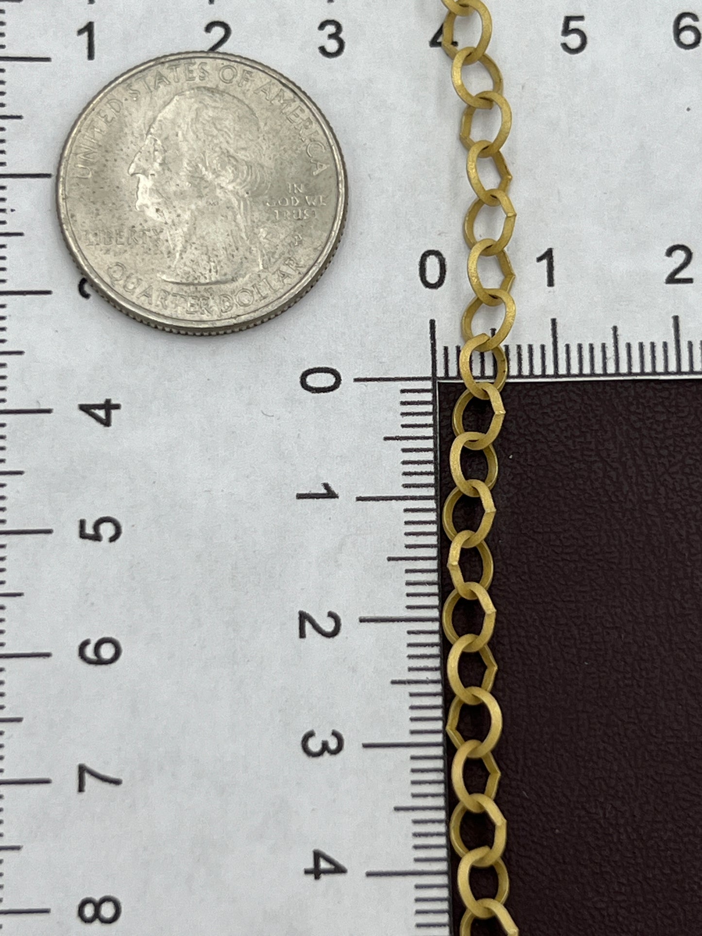 Italian Chain 5mm Rolo e-coated Matte Gold Chain Priced Per Foot