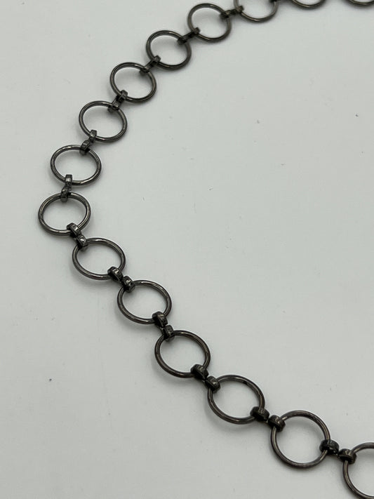 12mm Gun Metal Round Flat Ring Chain Priced Per Foot