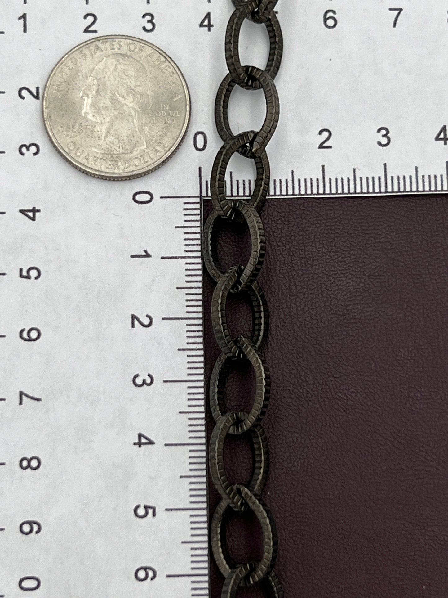 Ridged Oval Chain 15x11mm Matte Black