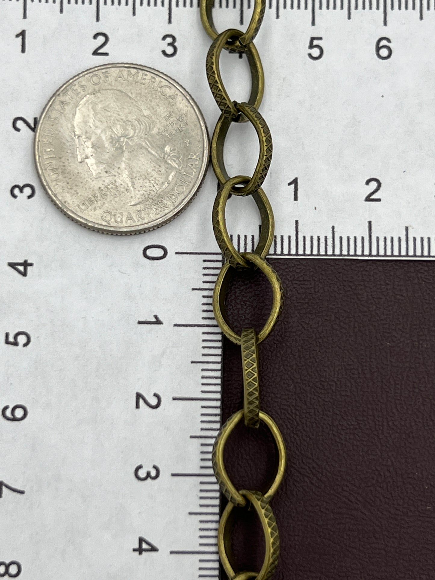 Antique Bronze Pattern Link Chain Priced Per Foot