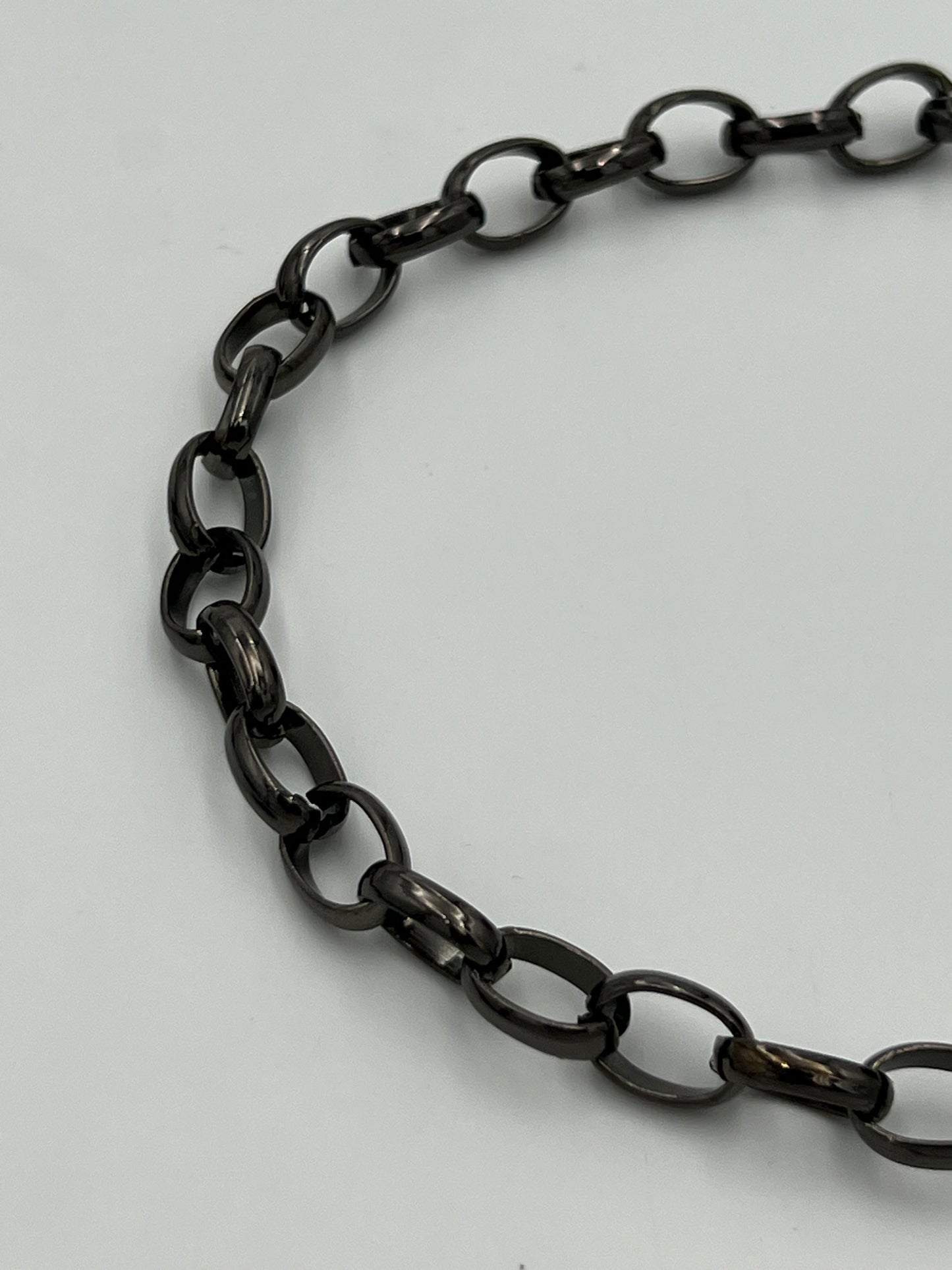 Gun Metal Oval Rolo Chain Priced Per Foot