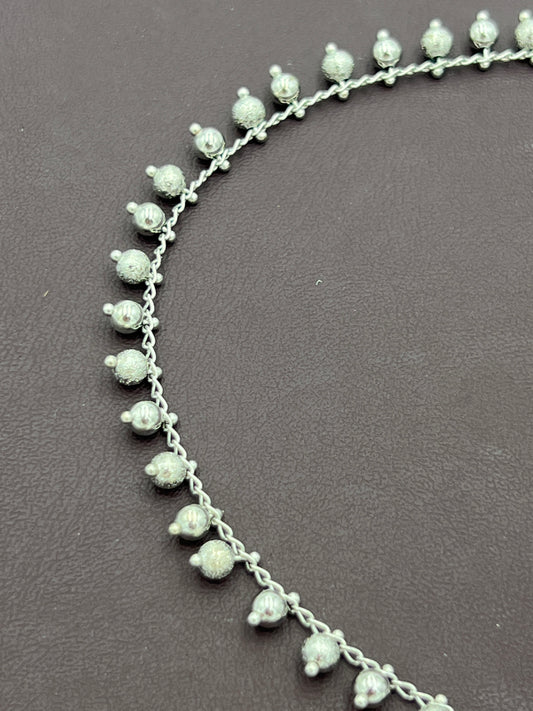 3.5mm Silver Finish Chain With Dangle Droplets Priced Per Foot