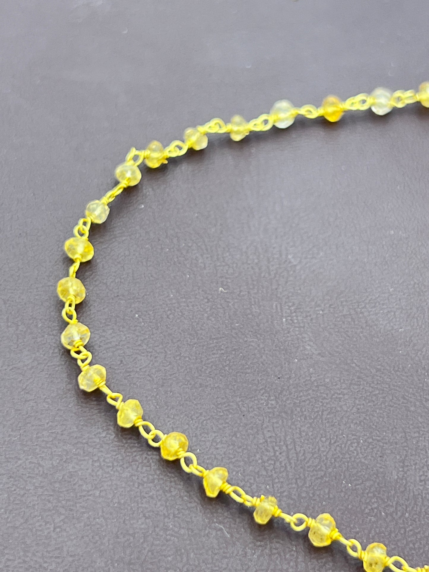 Linked Citrine Quartz Chain Priced Per Foot