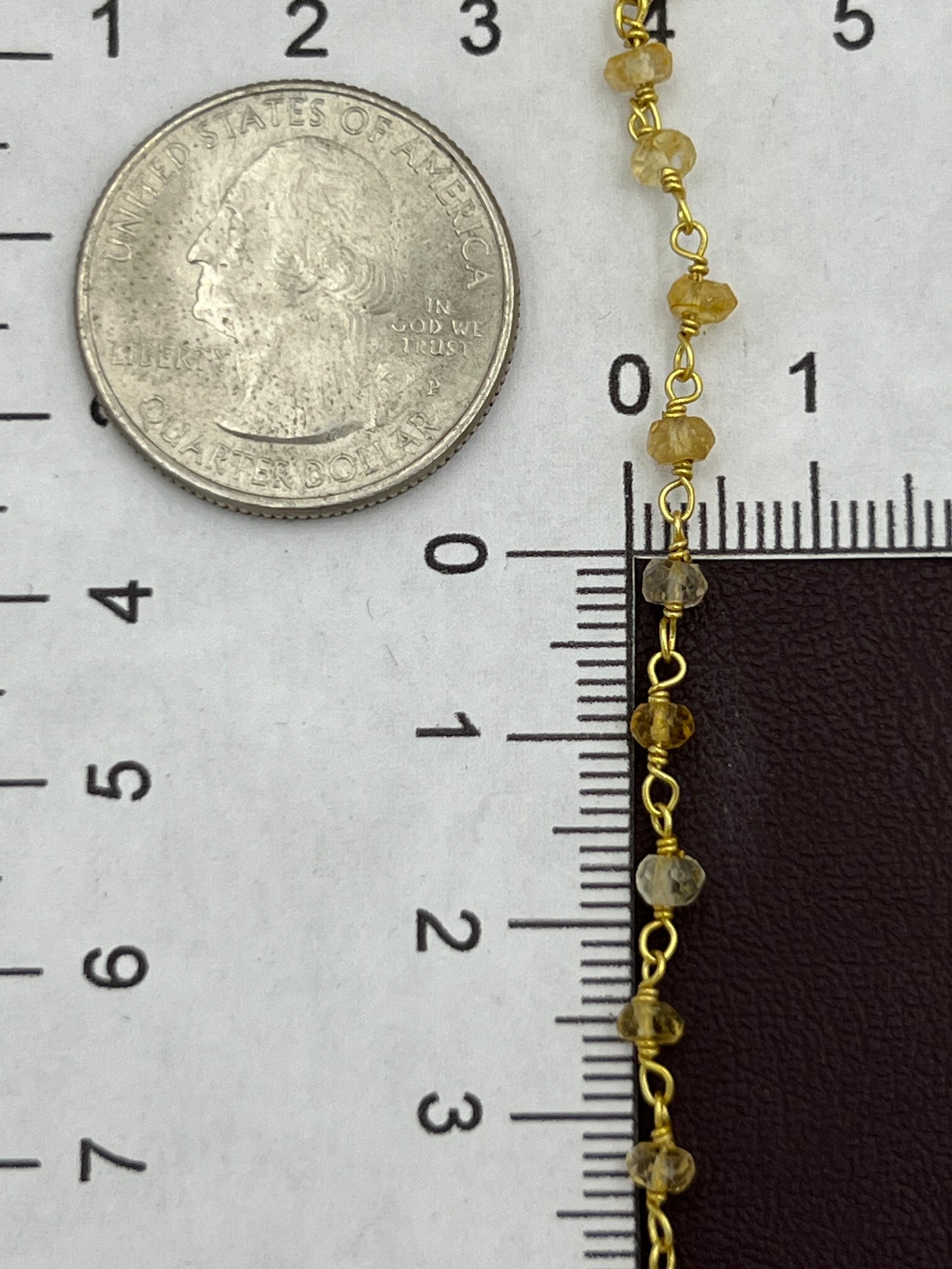 Linked Citrine Quartz Chain Priced Per Foot