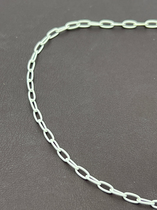 Oval Link Italian Chain 3x6mm Matte Silver E-Coated