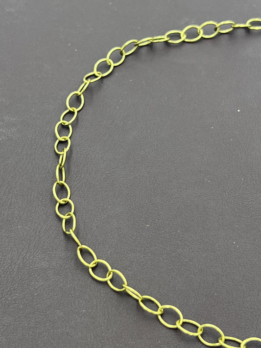 Italian E-Coated 5x8mm Natural Brass Link Chain