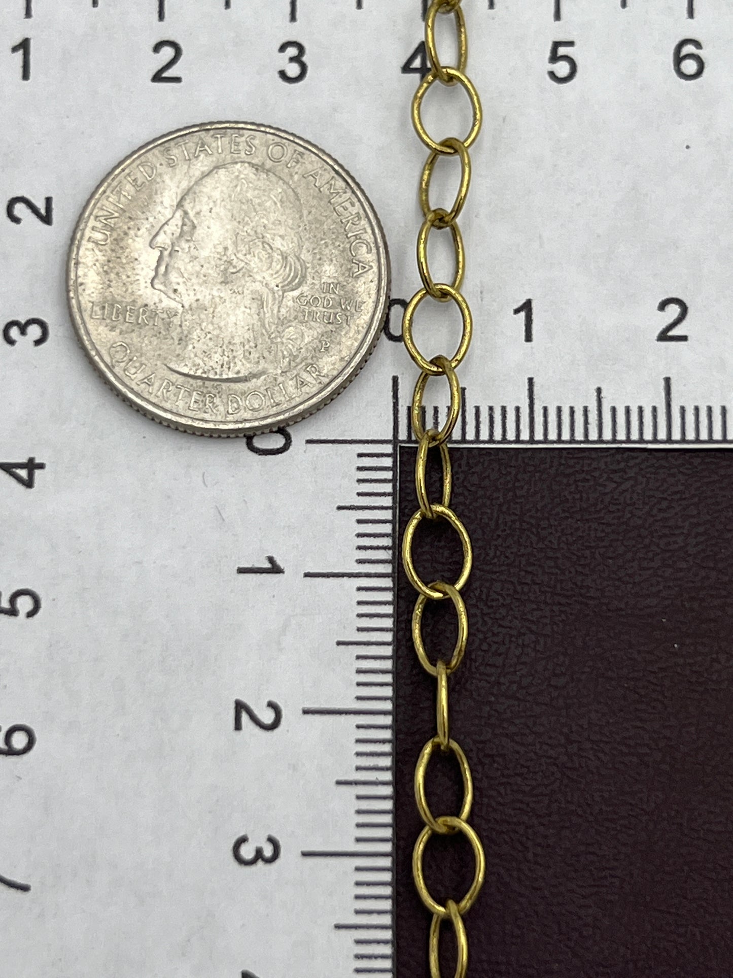 Italian E-Coated 5x8mm Natural Brass Link Chain