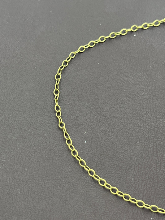 Italian Chain Natural Brass Link Chain 2mm Link Priced Per Foot