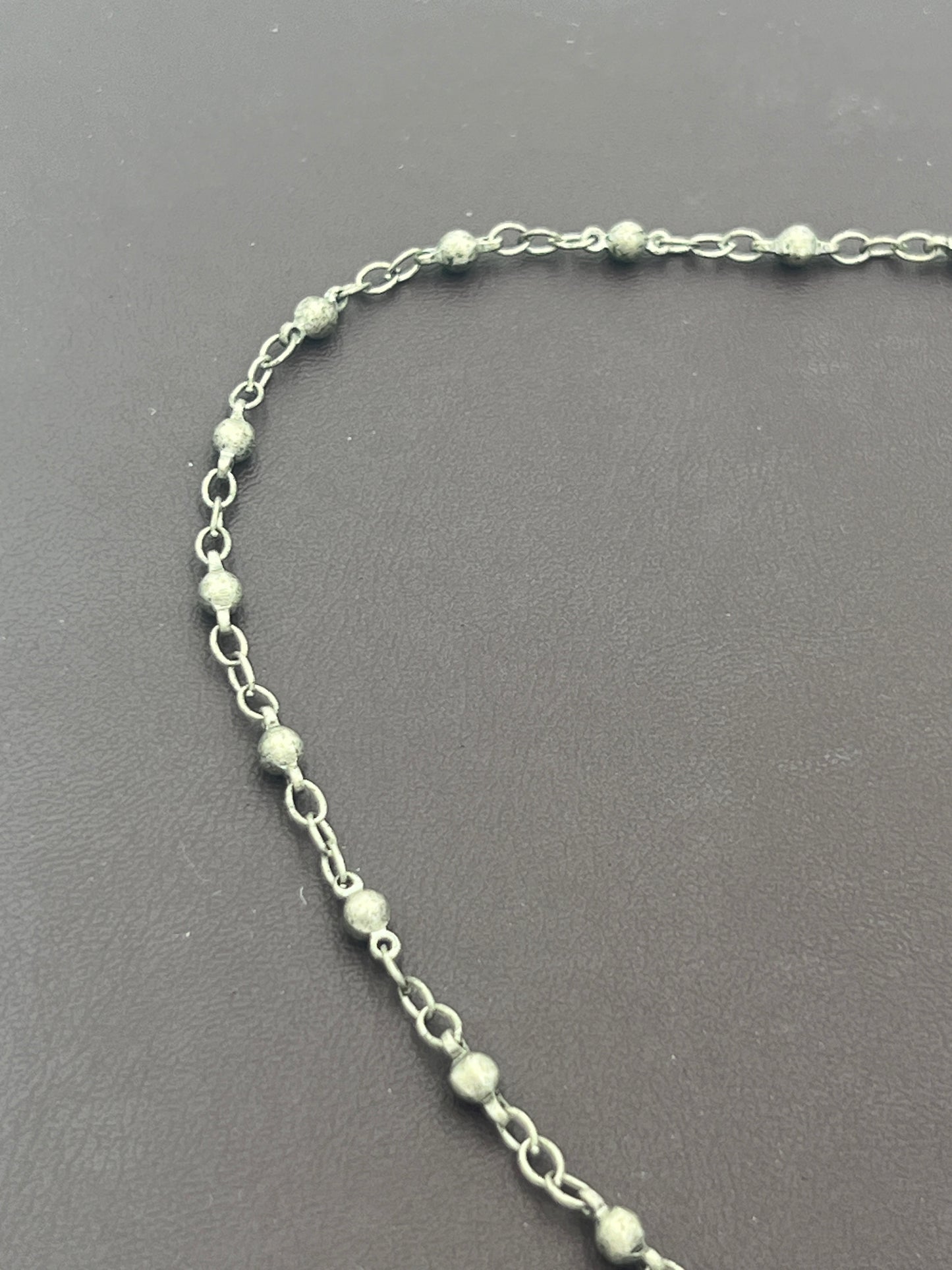 3mm Antique Silver Plated Round & Link Chain Priced Per Foot