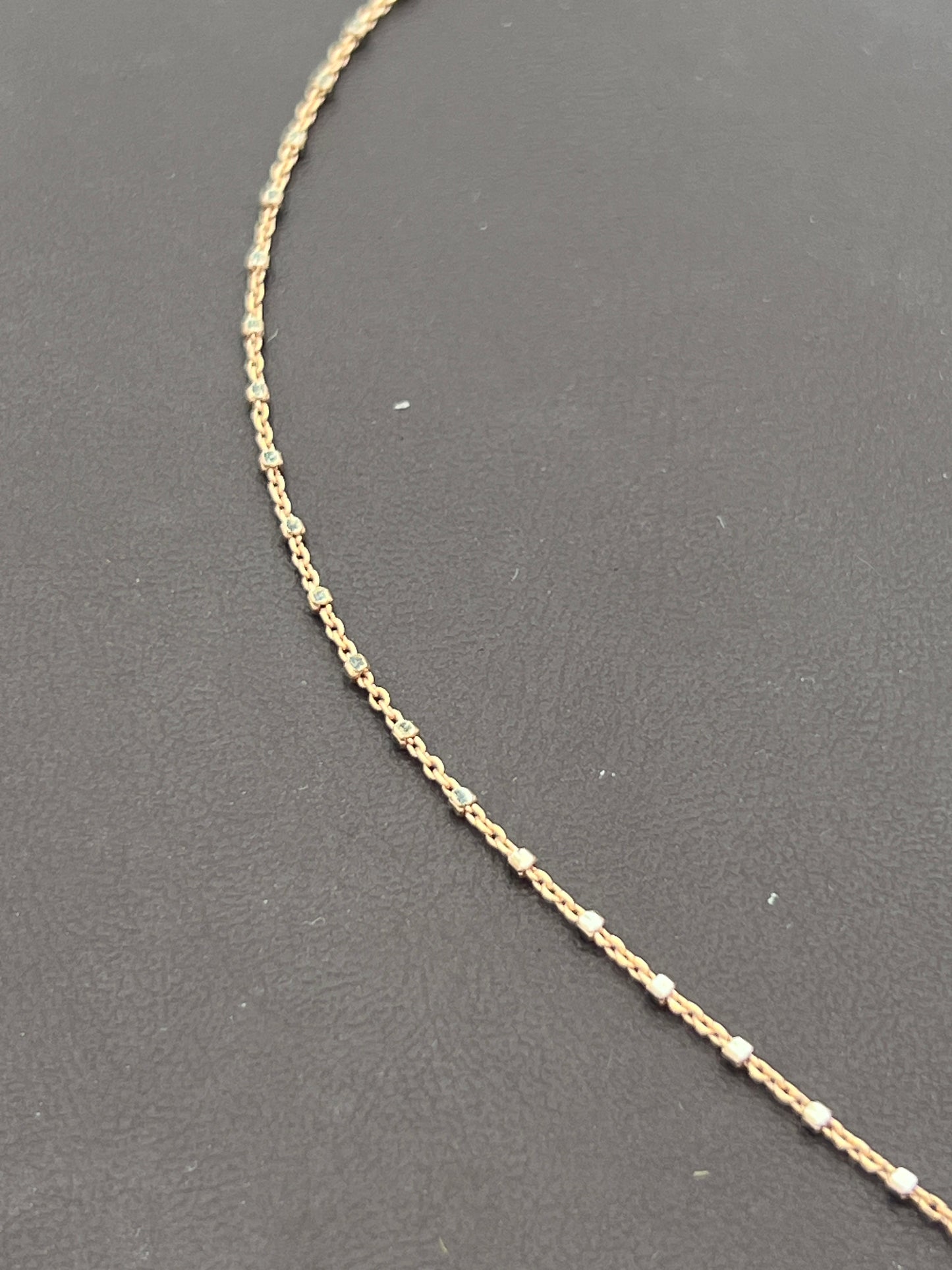 Sterling Silver Rose Gold Two Tone 1.1mm Chain Priced Per Foot