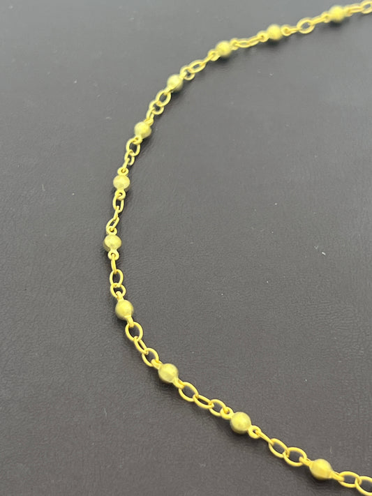 3mm Matte Goldplated Round Link Chain