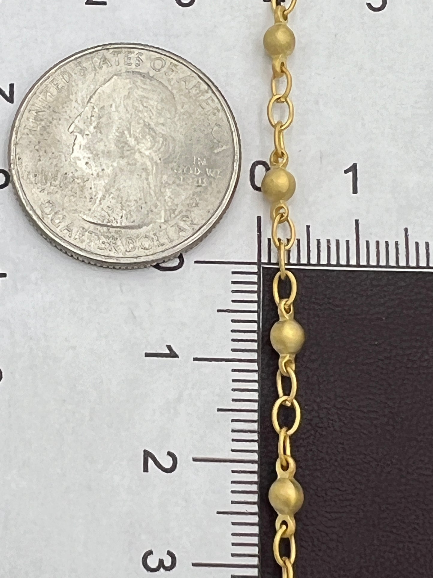 3mm Matte Goldplated Round Link Chain