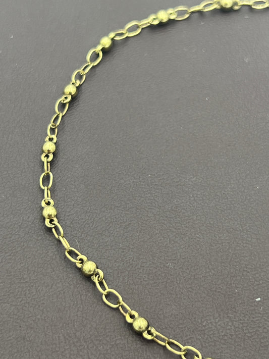 Antique Goldplated Round Link Chain Priced Per Foot