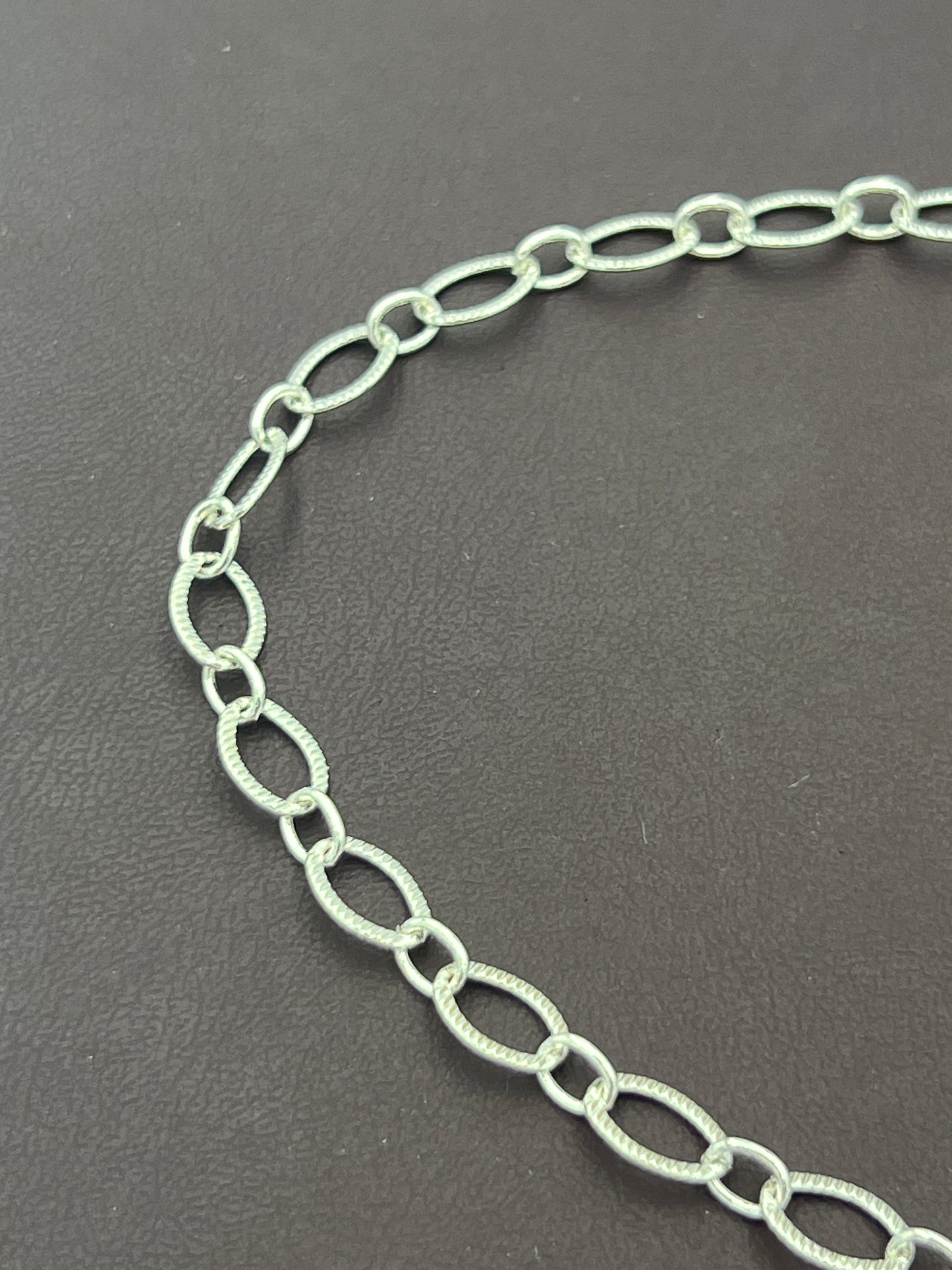 7x5mm Silverplated Notched Oval Chain Priced Per Foot