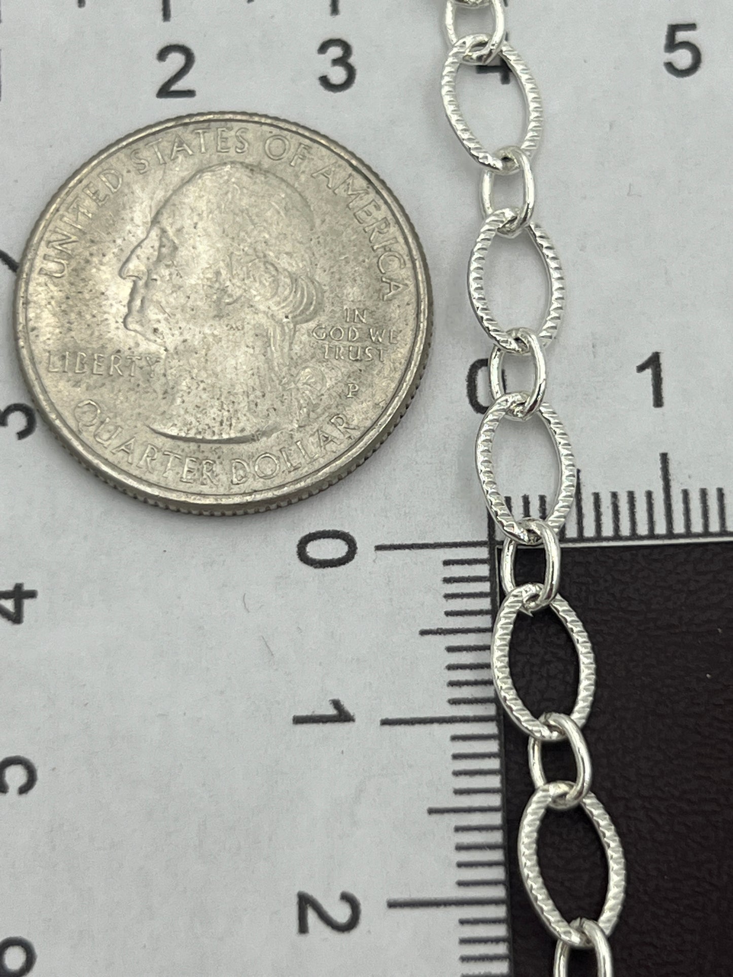 7x5mm Silverplated Notched Oval Chain Priced Per Foot