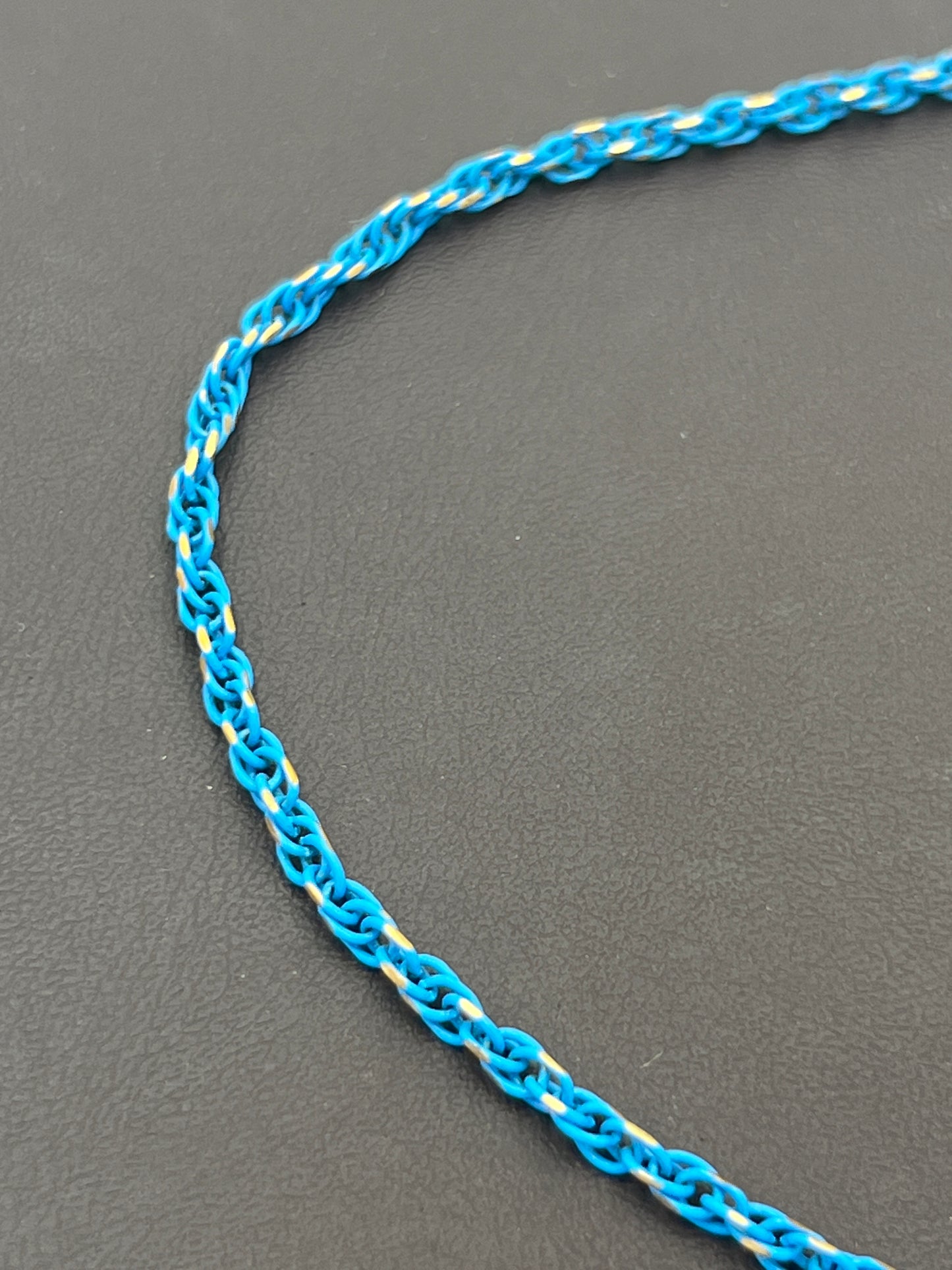 Light Blue Enamel Twisted Chain Priced Per Foot