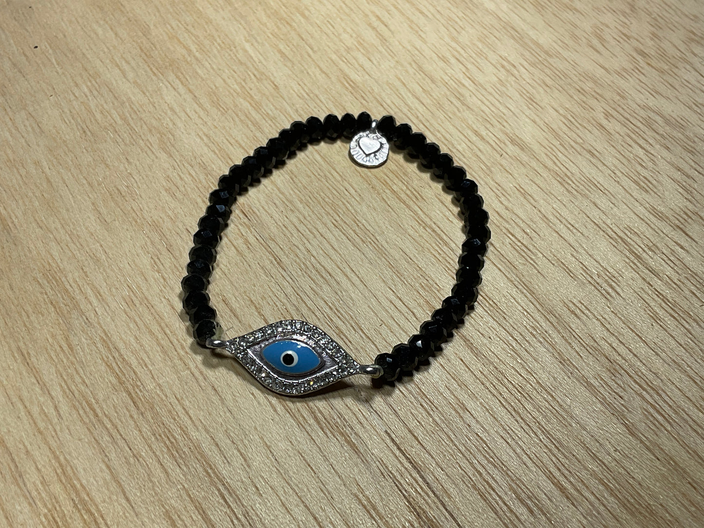 Black Rondel with Eye Pendant