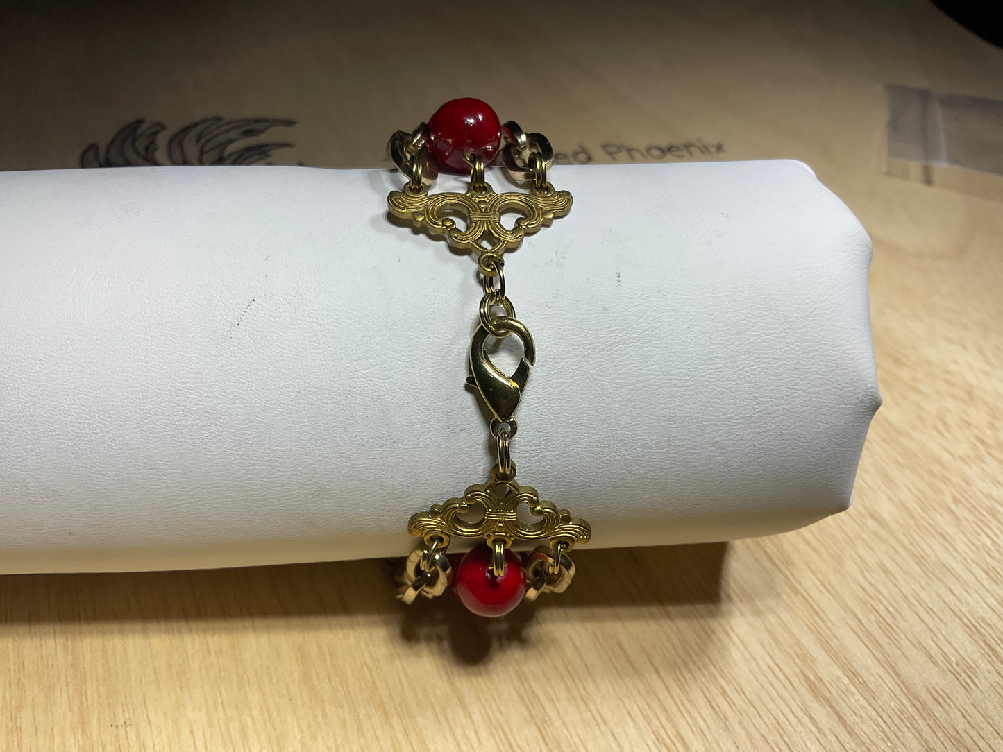 Triple Red and Gold Bracelet