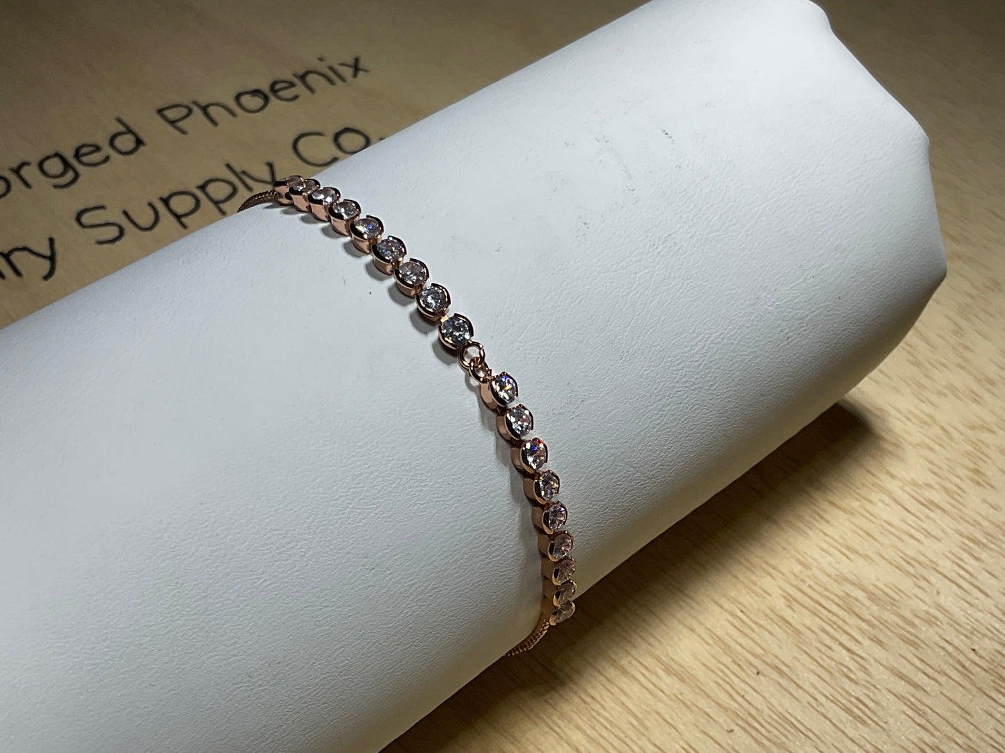 3mm CZ Bracelet Rose Gold Plated