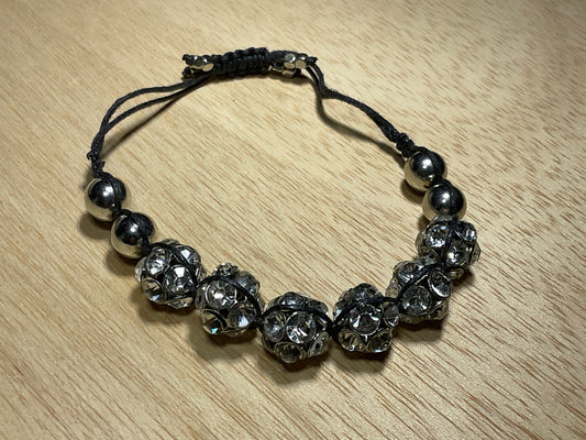 Silver Pave Ball Bracelet