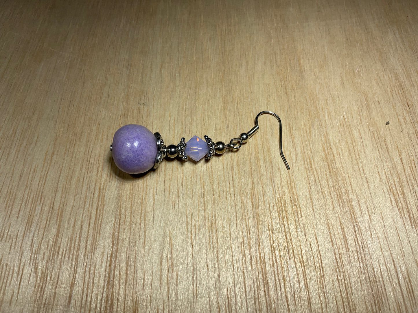 Vintage Purple Spot Stone Swarovski Crystal Earrings