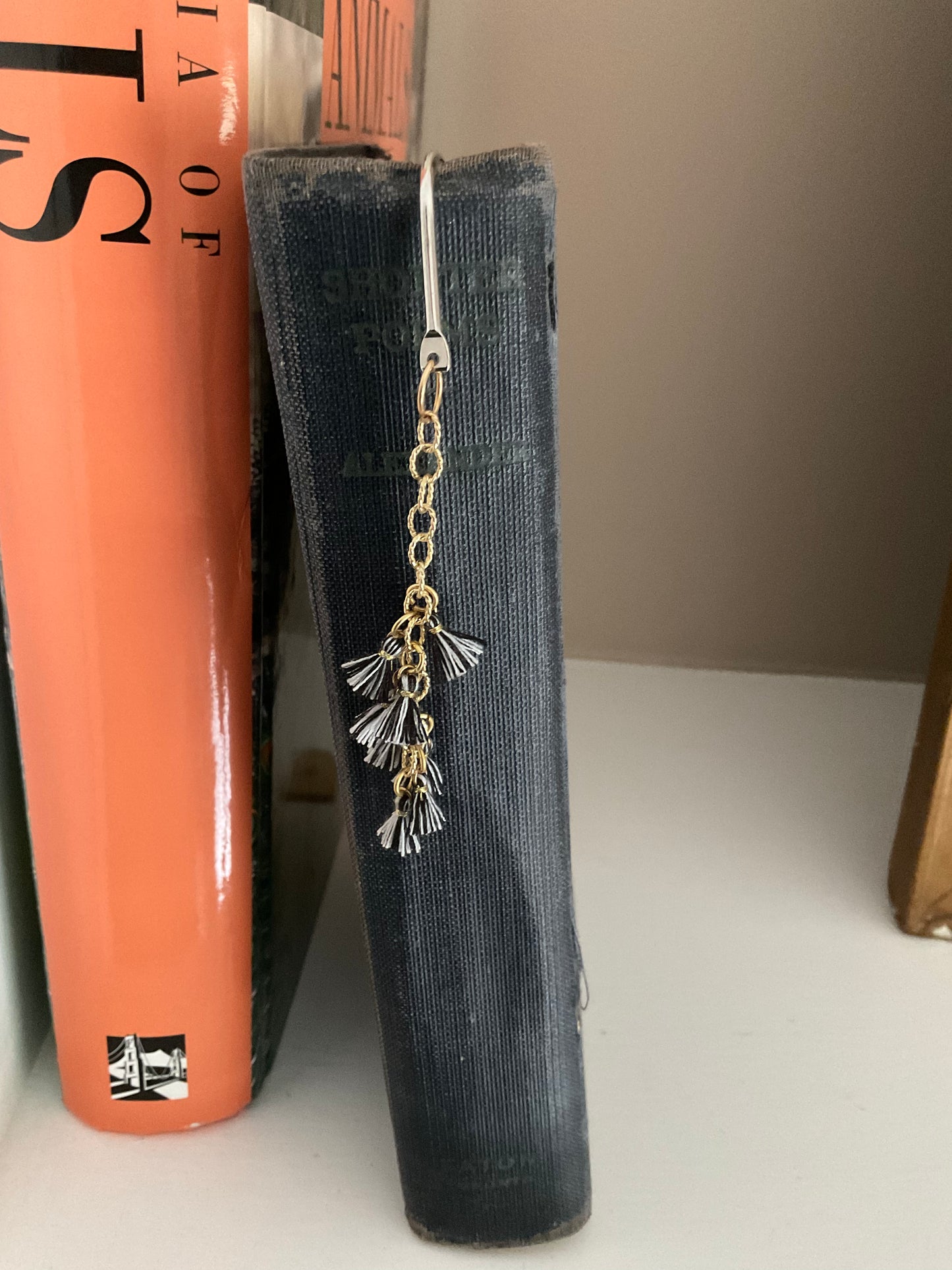 Black, White, and Gold Chain Tassel Bookmark