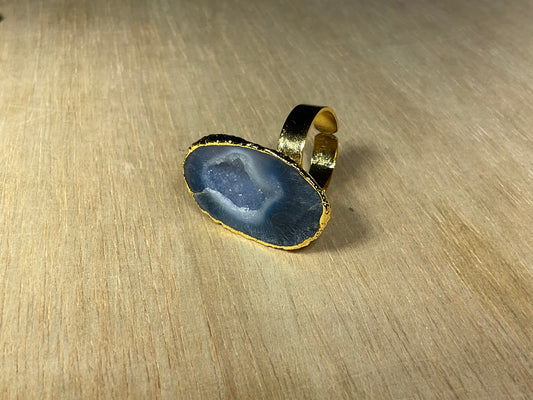 Druzy Goldplated Adjustable Ring