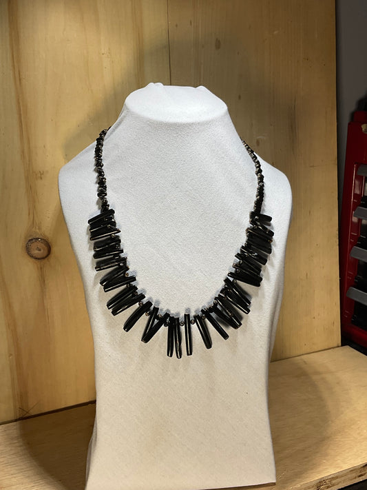 Black Coral Branch Necklace