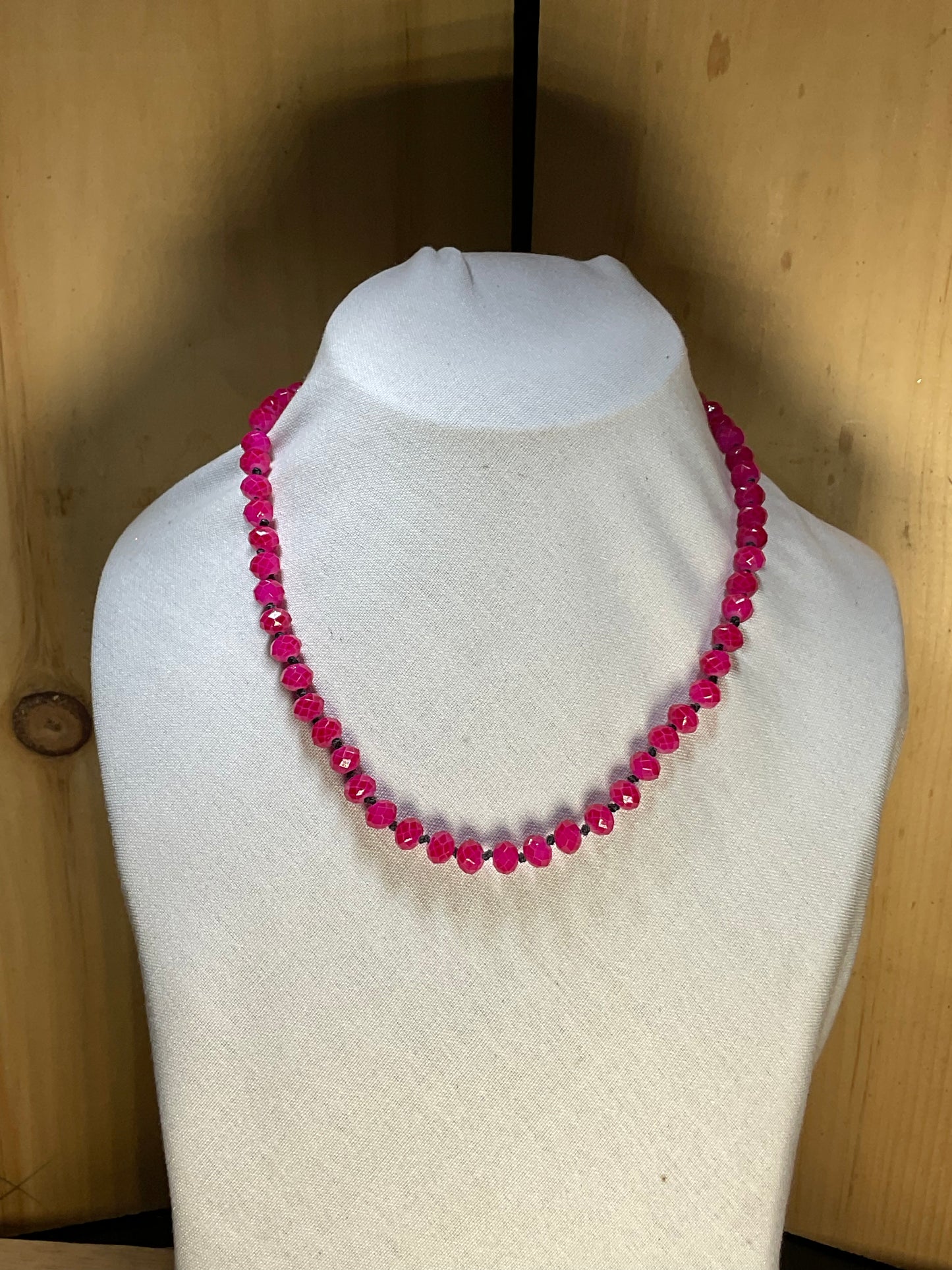 Knotted Pink Gemstone Necklace