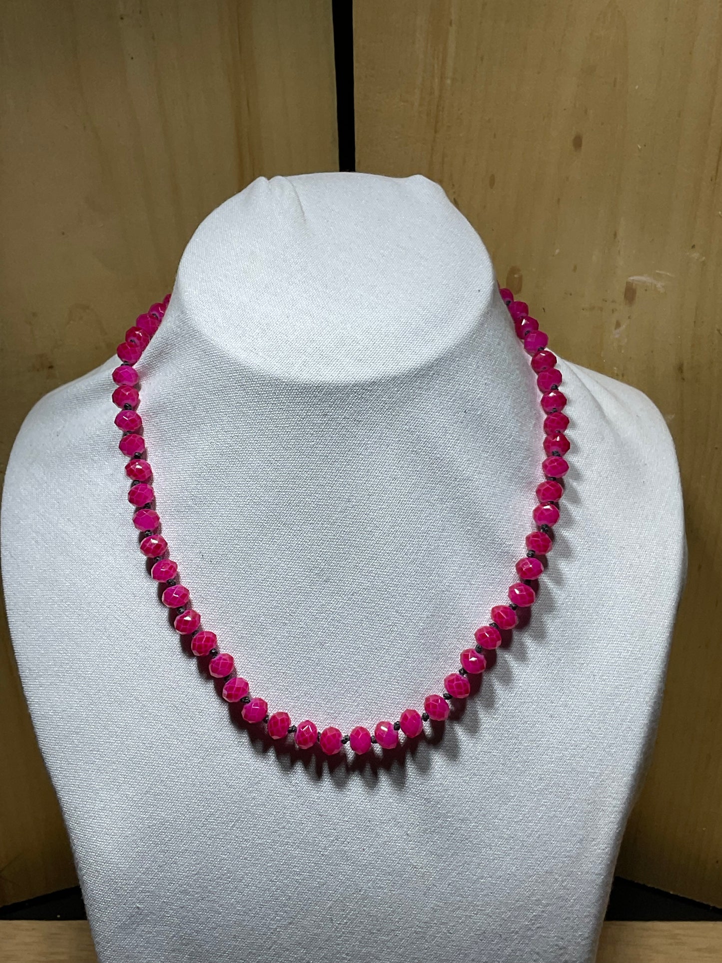 Knotted Pink Gemstone Necklace