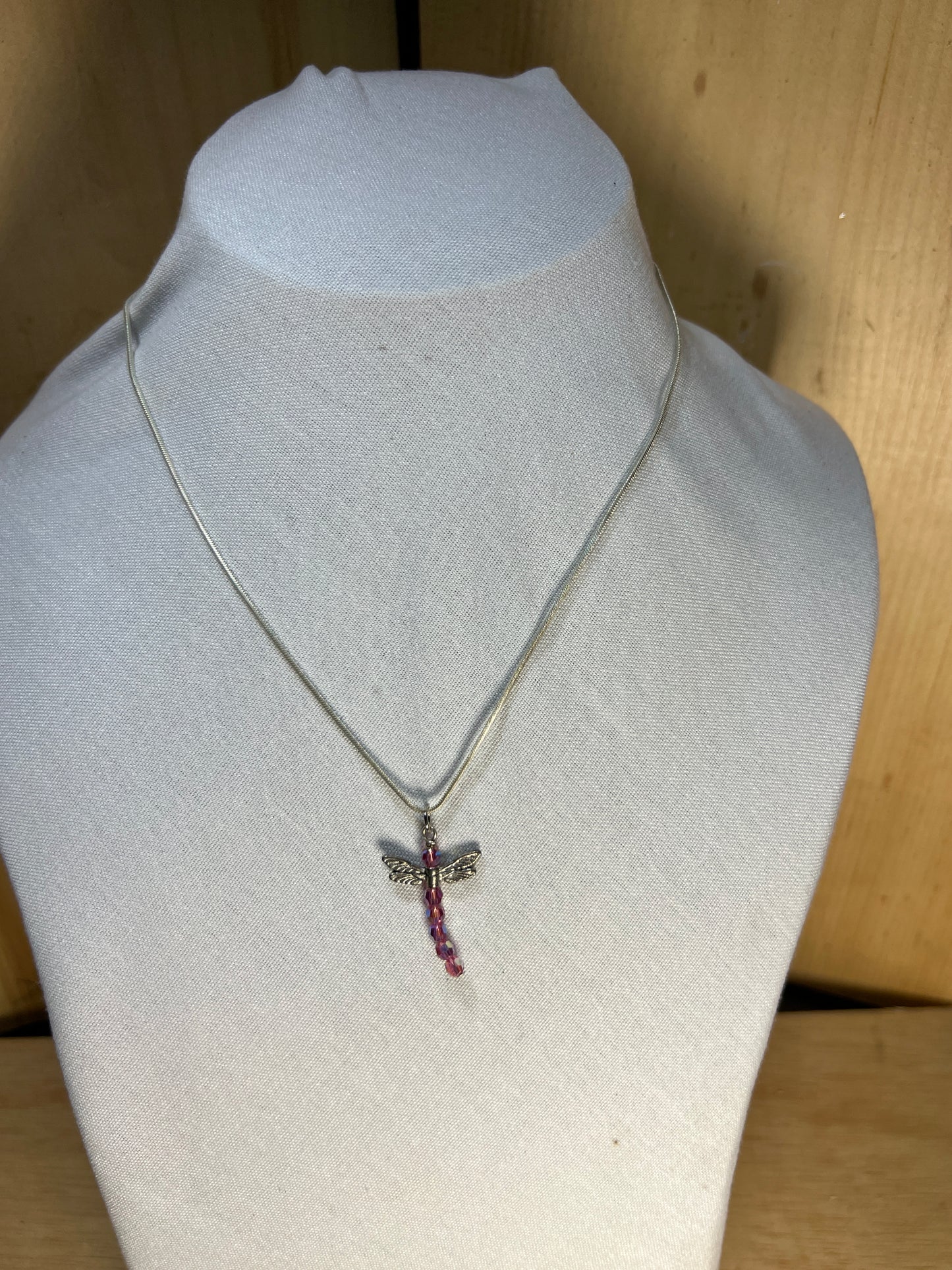 Silverplated Necklace w/handmade Dragonfly Pendant