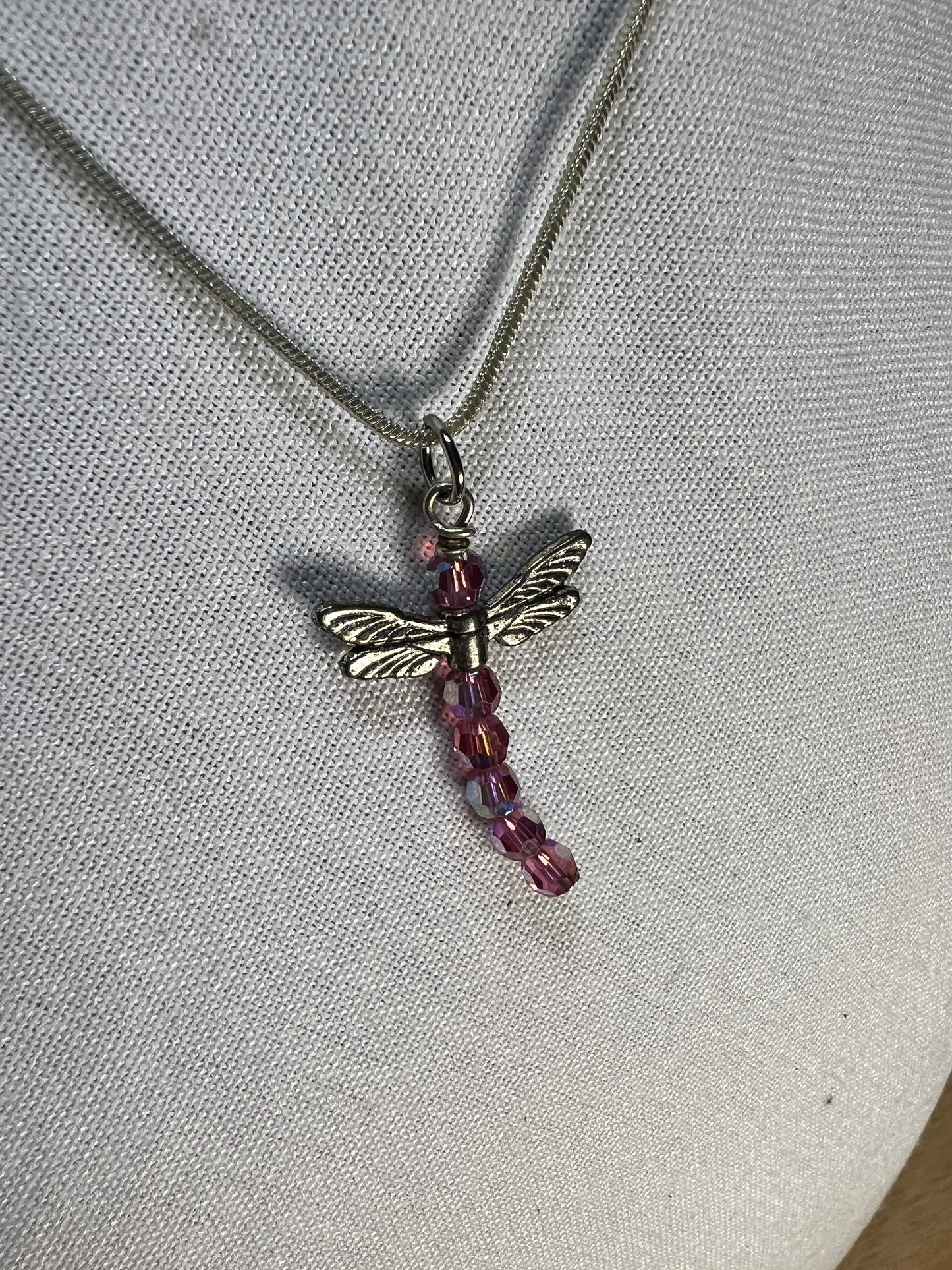 Silverplated Necklace w/handmade Dragonfly Pendant