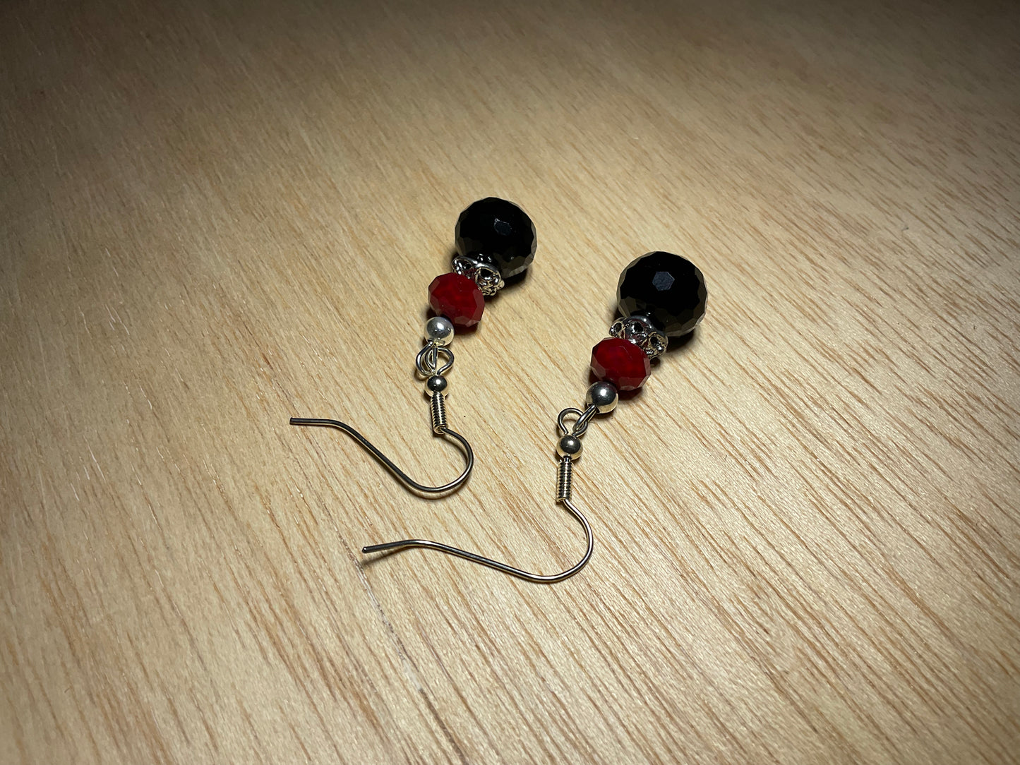 Red and Black Dangle Earrings