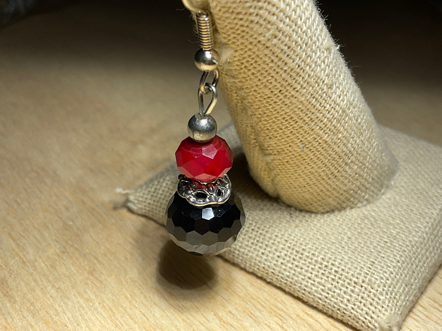 Red and Black Dangle Earrings